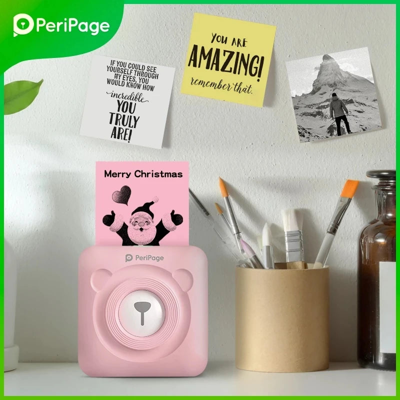 Mini-imprimante de poche PeriPage originale 304dpi, Bluetooth A6, imprimante Photo thermique, couleur marron jaune, téléphone portable, Android IOS, cadeau