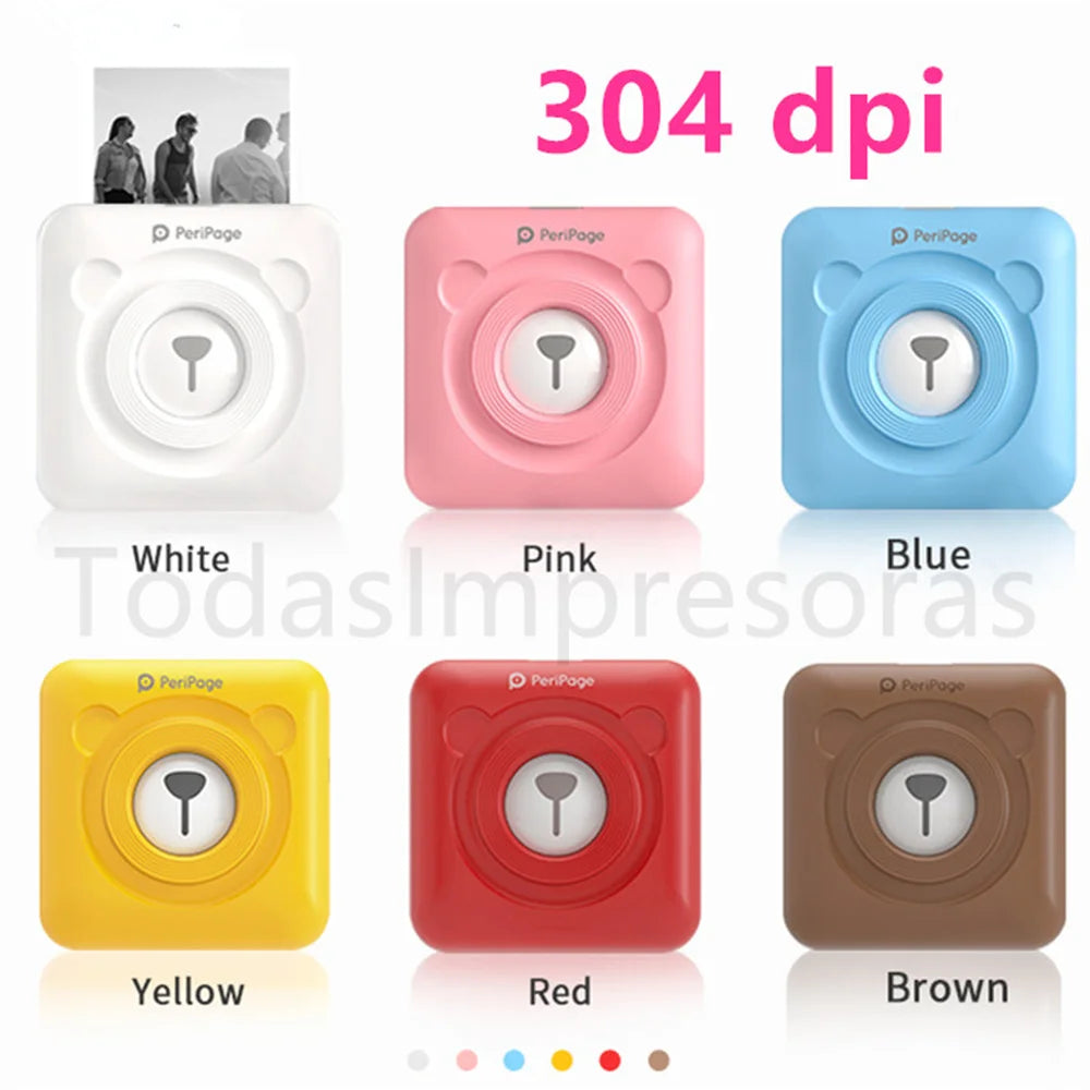 Mini-imprimante de poche PeriPage originale 304dpi, Bluetooth A6, imprimante Photo thermique, couleur marron jaune, téléphone portable, Android IOS, cadeau