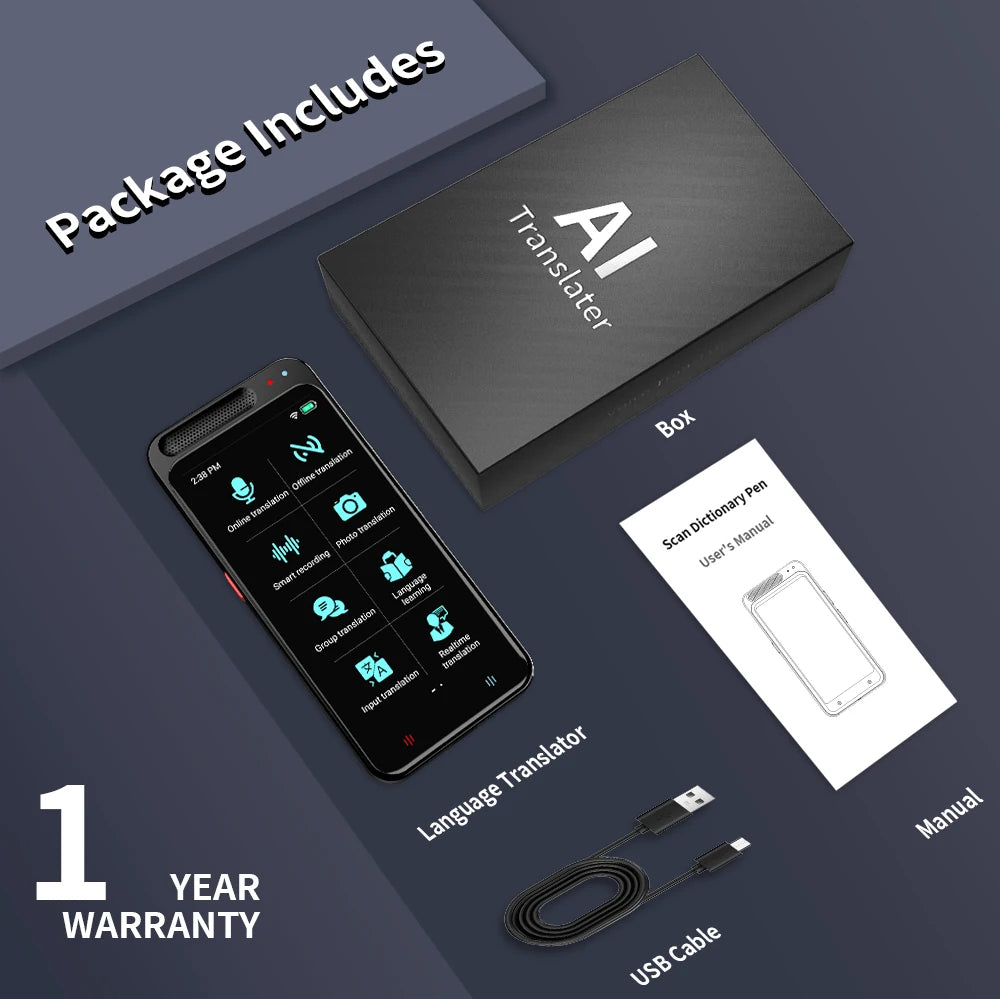Traducteur intelligent Portable pour photos/hors ligne/en ligne, traduction en temps réel, 134 langues pour les voyages étrangers, précision à grande vitesse 2023