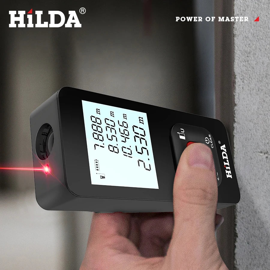 HILDA Laser Distance 50M/100M/120M Télémètre Profesional Mètre Laser Range Finder Règle Outil de Test