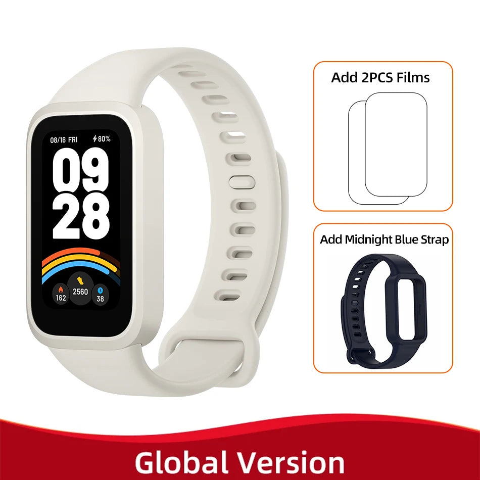 Nouveau Xiaomi Smart Band 9 Active Global Version 1.47 "surveillance de l’état de l’écran 18 jours autonomie de la batterie 5ATM Bracelet sport Mi