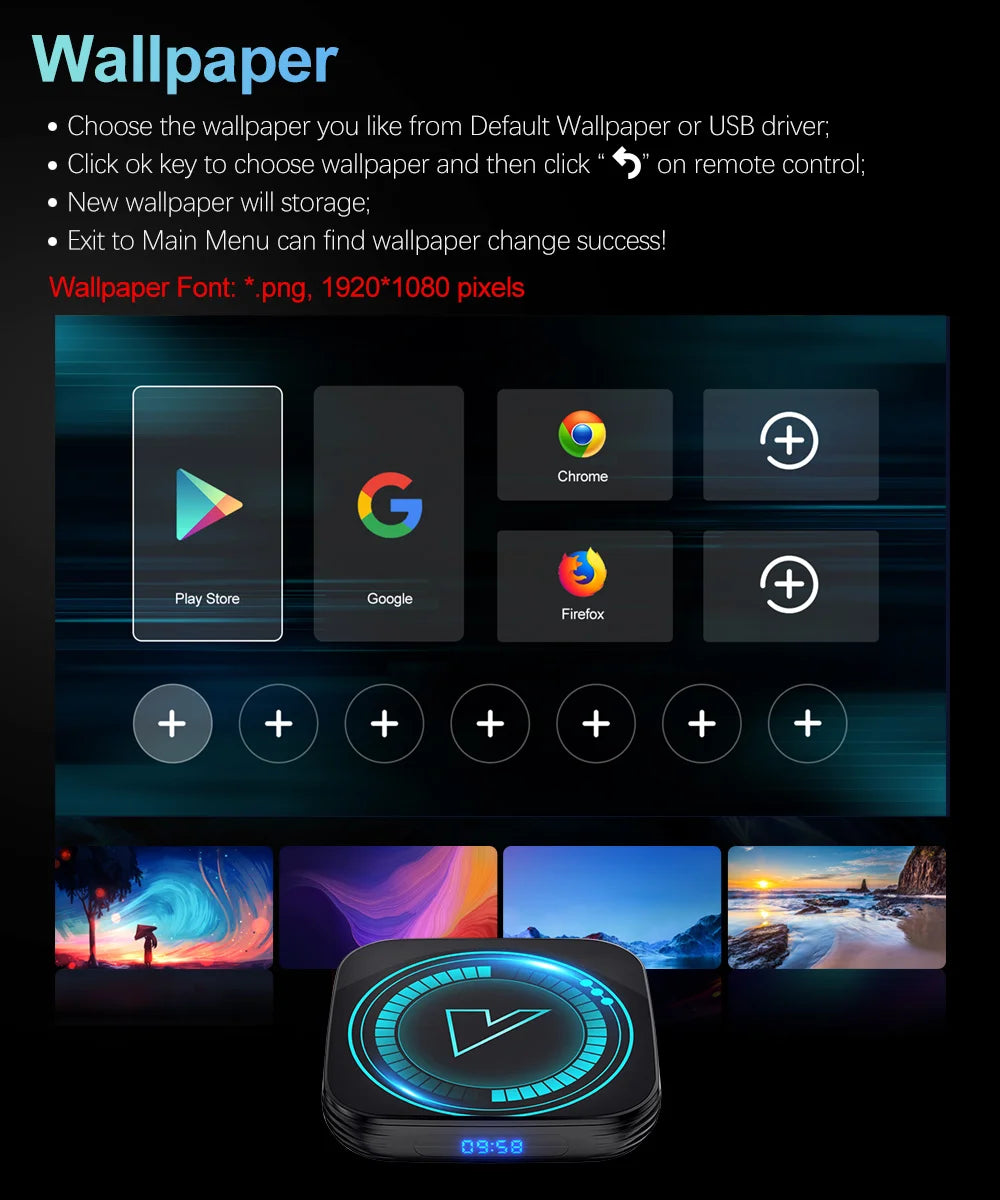 VONTAR H618 Smart TV Box Android 12 Allwinner Quad Core Cortex A53 Soutien 8K Vidéo Wifi Google Voix Media Player Set Top Box