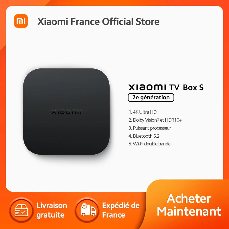 [Officiel] TV Box S 2nd Gen, 4K Ultra HD, Dolby Vision® et HDR10+, Puissant processeur, Bluetooth 5.2, Wi-Fi double bande
