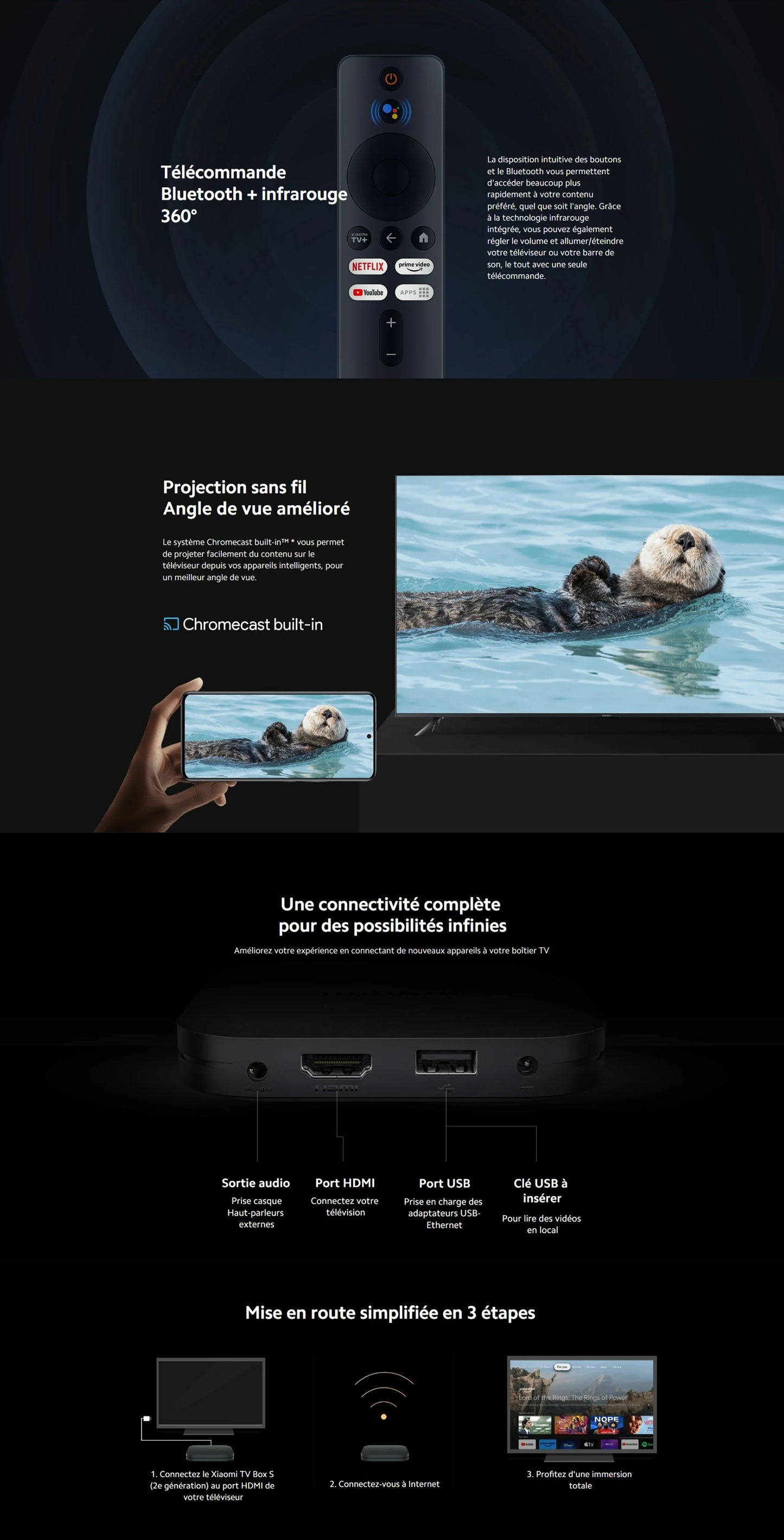 [Officiel] TV Box S 2nd Gen, 4K Ultra HD, Dolby Vision® et HDR10+, Puissant processeur, Bluetooth 5.2, Wi-Fi double bande