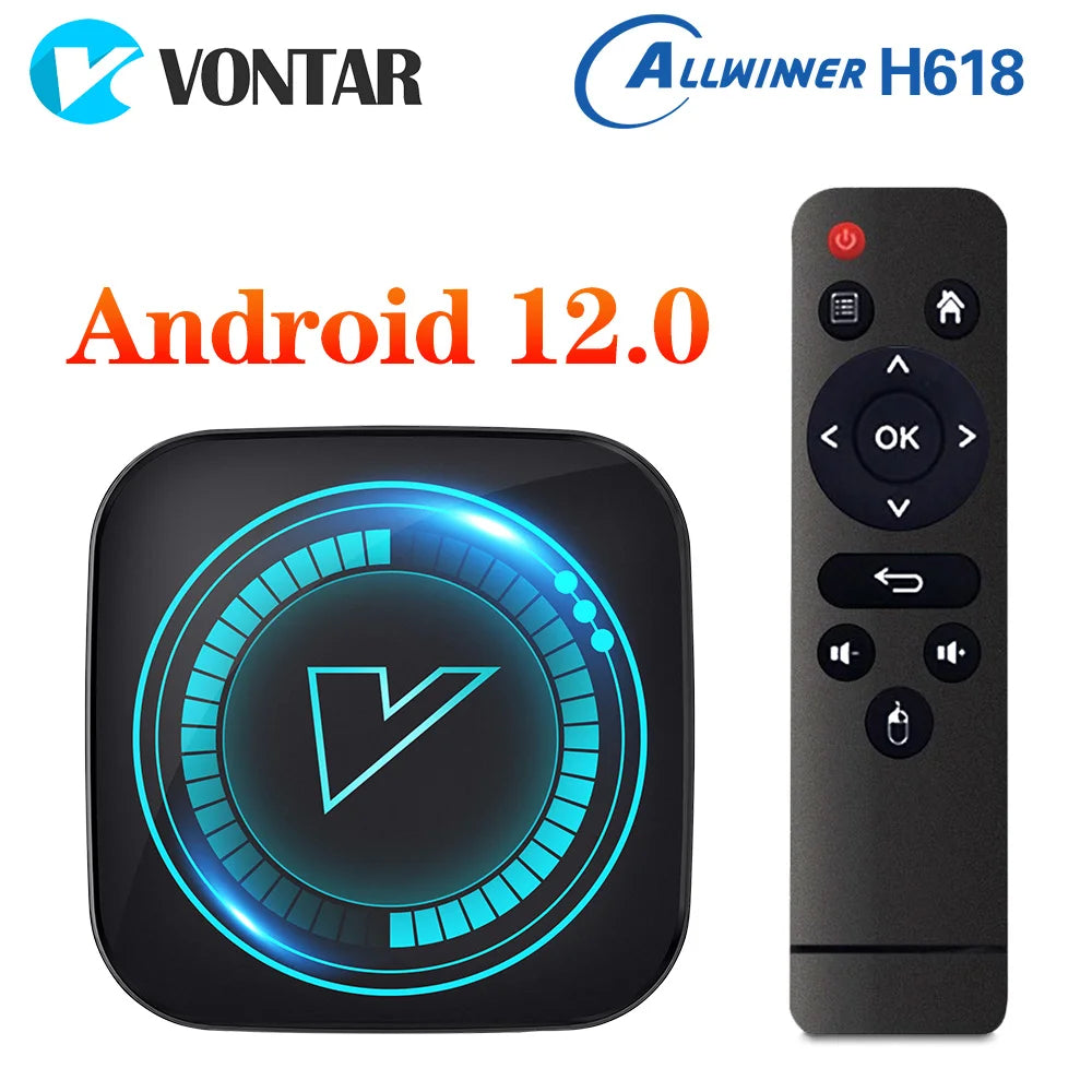 VONTAR H618 Smart TV Box Android 12 Allwinner Quad Core Cortex A53 Soutien 8K Vidéo Wifi Google Voix Media Player Set Top Box