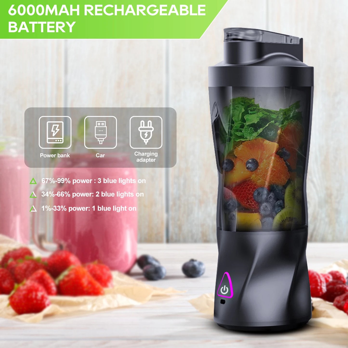 Presse-agrumes électrique Portable mélangeur de fruits frais 700ML multifonctionnel USB Rechargeable Shakes Smoothie mélangeur tasse de mélange extérieure